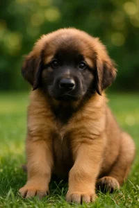 Carinissimo cucciolo di Leonberger in primo piano