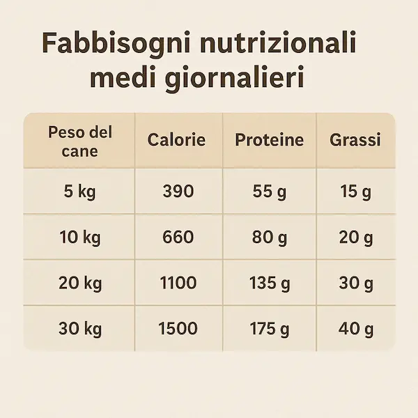 infografica fabbisogni nutrizionali